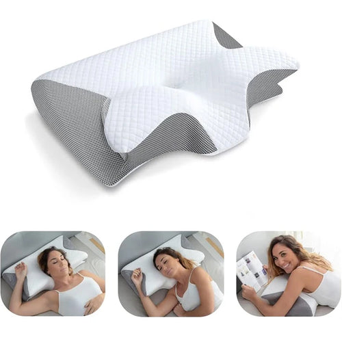 ThermiVa™ Orthopedic Ergonomic Cervical Pillow with Memory Foam for Neck Pain Relief & Improved Breathing